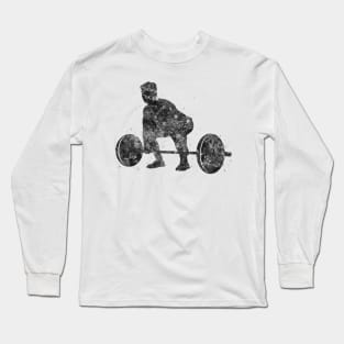 Weightlifter man black and white Long Sleeve T-Shirt